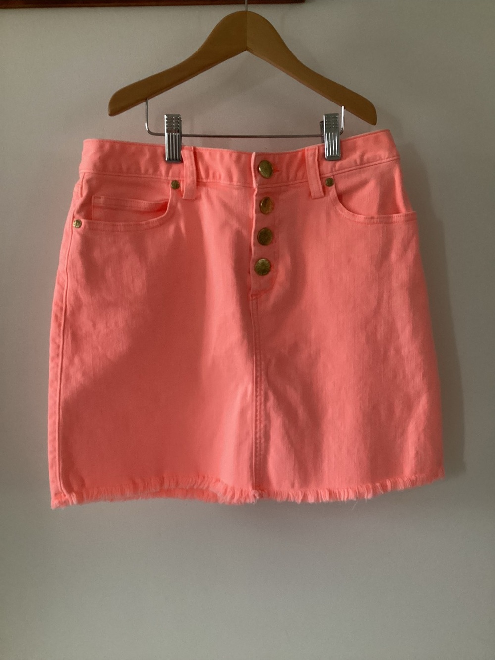 Lilly Pulitzer Kooper Denim coral Button-Front Mini Skirt